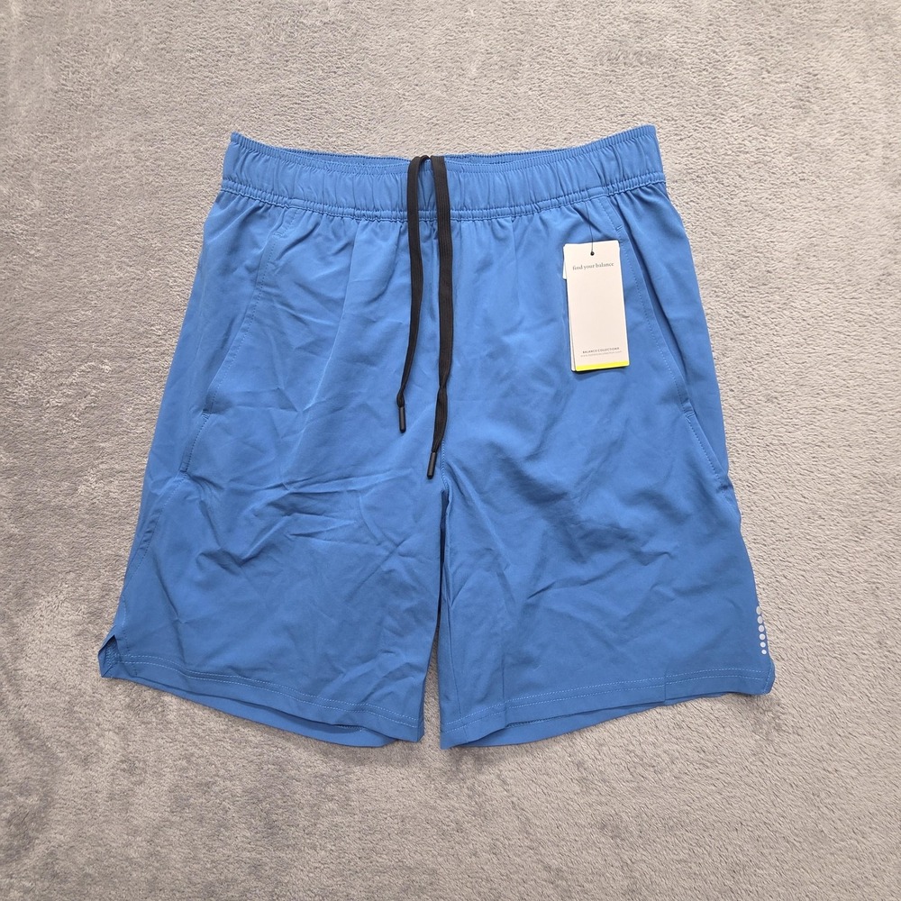 Balance Collection Shorts Mens Small Blue Athletic Drawstring Elastic Pockets